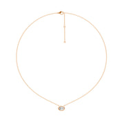 Pendentif diamant naturel ovale 0.50 carat or rose Augusta